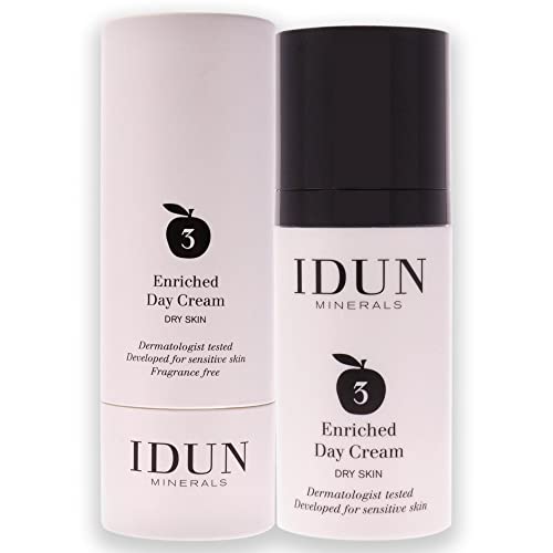 Дневен крем IDUN Минерали за суха кожа - Защитава и овлажнява лицето / шията - Масло от рапица, масло от шеа и какао, Витамини С, е, В9 Е