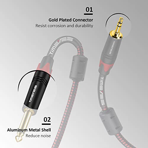 TIMEYES 3 м 3,5 мм Plug-1/4 Штекерный кабел TS 10 МЕТРА аудио кабел с конектор Aux от 6,35 мм до 3,5 мм, 3.5 мм Моно кабел от 1/8 инча