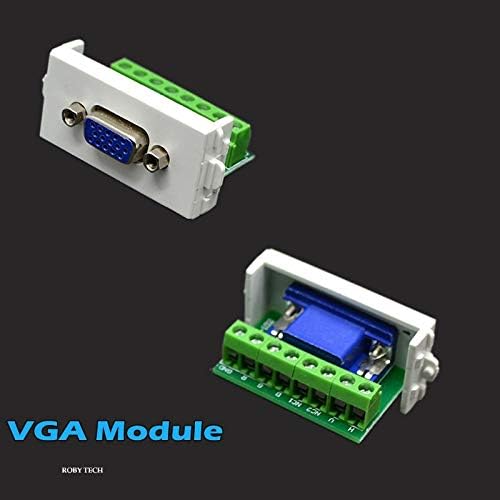 Стенни панела с Модулен Мултимедиен конектор HDMI + VGA Keystone за свързване на Аудио-видео Конектори Жак Бели Декоративни