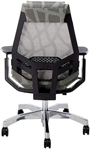 Офис работно стол GM Seating Bodylux Smart Task Hi Управляемият Хромированное основа с облегалката за глава (Черна) (Сив мрежест)
