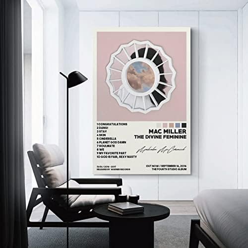 Mac Miller Плакати The Divine Feminine трак Корица на албума Платно Плакат Без рамка 12x18 инча (30x45 см)
