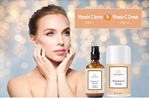 Серум с витамин С и хиалуронова киселина за лицето и кожата от Joyal Beauty. Висококачествена органична 20% комбинация от антиоксиданти