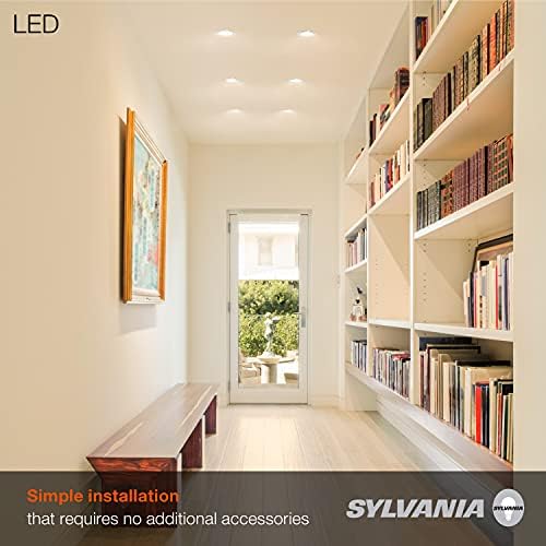 - Вградени led лампа SYLVANIA 5 /6 с покритие, 10 W = 65 W, с регулируема яркост, 700 лумена, Мек бял, 2700 К, Номинална влажност / UL / Energy Star – (Опаковка от 2 броя) (62028)