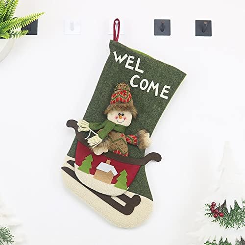TODOZO, Подарък чорапи с шоколадови бонбони, Персонални Чорапи за Камината, Плюшени Коледна Украса за Дома и партита, Аксесоари