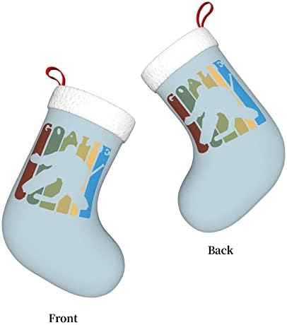 Ююй 1970-ТЕ ГОДИНИ Хокей Вратарят Коледен Отглеждане Празнична Украса Камина Окачен на Стелката 18 Инча(А) А) Чорапи