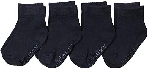 juDanzy 4 Опаковки черни чорапи на щиколотках За деца на възраст от 0-8 години (с дръжки)