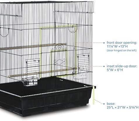 Клетка за Папагали Prevue Pet Products С Квадратна Покрив, Черна