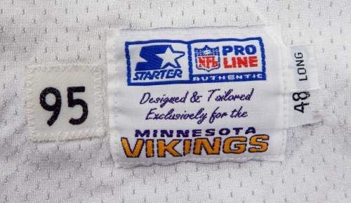 1995 Минесота Викингс №65, Издаден в бяла тениска - Използваните тениски без подпис за игри NFL