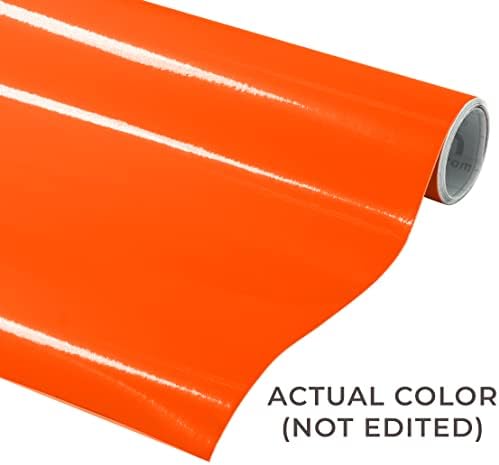 Винил перманентен лепило VViViD Orange Gloss DECO65 Craft за нанасяне фигура, Силует и Камеи (поименно 7 фута x 11.8 инча)