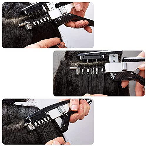 Комплект за удължаване на косата 6D, инструмент за изграждане на човешки косъм 2-ро поколение, без следи (CF лилаво)