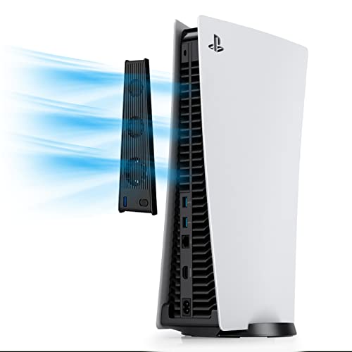 Вентилатор за охлаждане TNP за PS5 - Външен Високоскоростен и Безшумен вентилатор за охлаждане за Playstation 5 Disc и Digital Edition