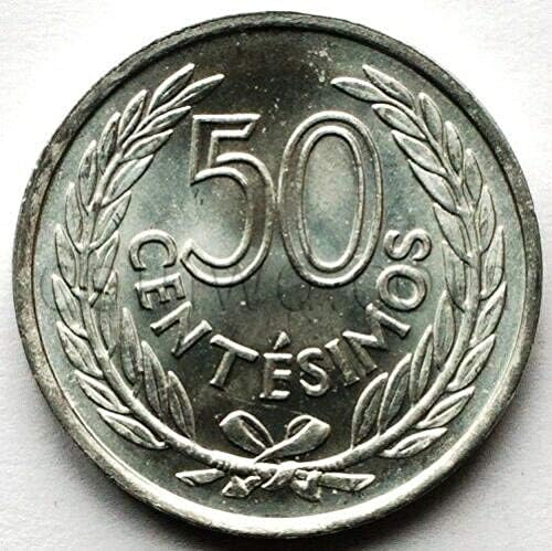 Уругвайская монета от 50 цента 1965 година, Диаметър 23,5 mm