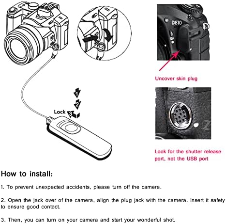 Кабел за дистанционно освобождаване на затвора, камерата Cord E2 е Съвместим с Fujifilm X-H1 X-M1 X100T X100F X-T20 X-T2 X-T1 X-T10