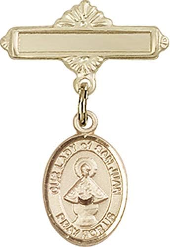 Детски икона Jewels Мания за талисман на Дева мария Сан Хуанской и полирани игла за иконата | Детски иконата със златен пълнеж