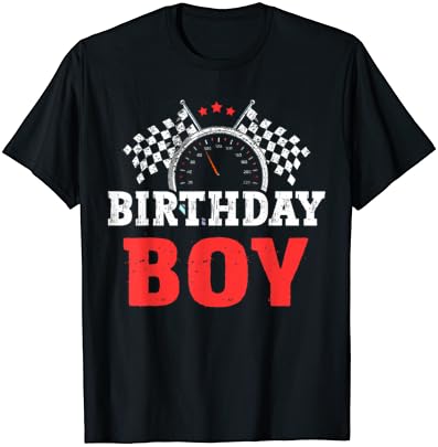 Рожден Ден Момче На Състезателен Автомобил Състезателен Автомобил Шофьор Рожден Ден Тениска Crew