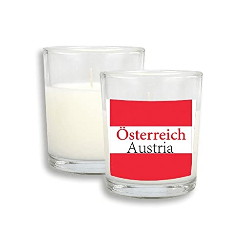 Текст на страната на Австрия На Английски език Национални Бели Свещи Стъклен Ароматизиран Восък, Тамян