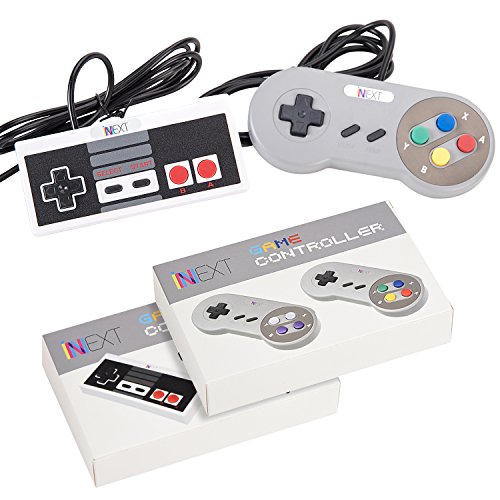 Класически USB контролер NES, USB контролер Famicom Joypad Gamepad PC с Windows / MAC (опаковка от 2)