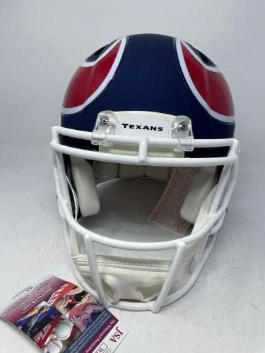 JJ WATT Хюстън Texans ПОДПИСА Голям шлем Speed Amp Authentic Pro Каска JSA COA - Каски NFL с автограф