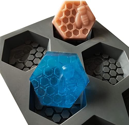 DD-life 2 елемента 3D Пчелни Силиконови Форми за Сапун, Шестиугольные Силиконови Форми във формата на Сот за Приготвяне на Домашен Сапун,
