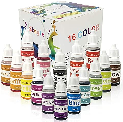 16 Цвята Оцветител за сапун Бомбочка за вана-16 Течни бои за оцветяване на сапун-Без глутен за производство / Слайм със
