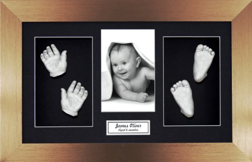 Комплект за леене BabyRice Large Baby (чудесно за близнаци!), рамка от мат, бронз размер на 14,5x8,5 инча, черно планина, сребриста