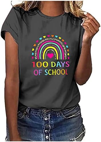 Топ Тениска за Момичета Лято Есен с Къс Ръкав 2023 Облекло Памучен Графична Забавна Офис Блуза 5U 5U