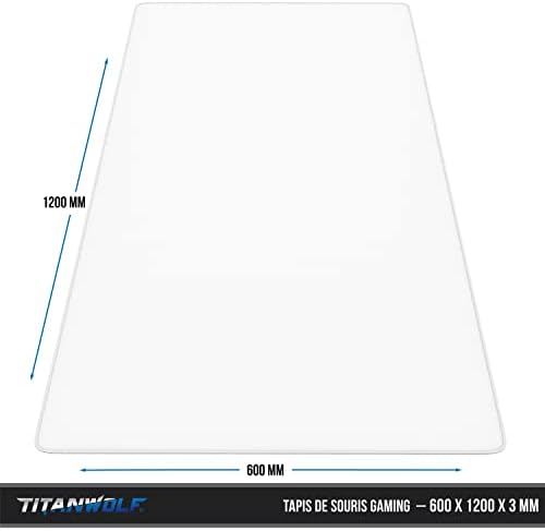 TITANWOLF - Подложка за мишка игри XXL 1200 x 600 мм - Много голяма Matte мишката XXXL 120 x 60 см - Текстилен подложка за игра на масата