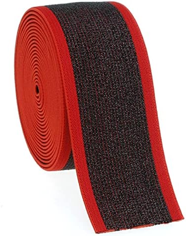 Блестящи ластични ленти Cotowin ширина 1.5 инча, черни / червени, 3 ярд