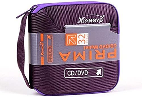 Нов 32-дисков CD DVD портативен чантата си, органайзер за съхранение, употреба, чанта, кутия за албуми - лилаво