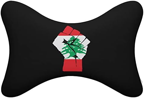 Вдигнат Юмрук Знаме на Ливан 2 бр. Автомобилни Възглавница за шията Дишаща Автоматична Възглавница За главата с останалите Удобна Възглавница