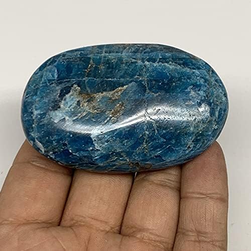 Ватангемы 100,8 г, 2,6 x 1,6 x 0,9, Енергията на Рейки от Синьо апатитового Палмово камък, Метафизичен камък, от Мадагаскар,