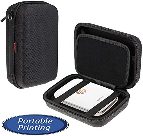 Черен джобен размер /Лаптоп /мобилен калъф за носене на принтера Navitech, който е съвместим с HP Sprocket Plus (мрежест
