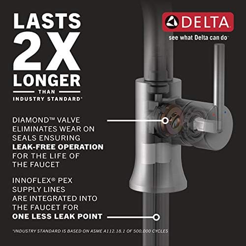 Отточна тръба на шарнирна връзка Смесител за вана Delta Faucet 599-PR-LPU-DST, Хромированное покритие Lumicoat