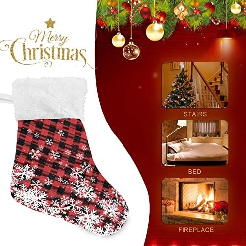 JSTEL Коледни Окачени Чорапи под формата на Снежинки, 6 Опаковки, Малки Коледни Празници Окачени Чорапи за Коледната Елха, Вечерни