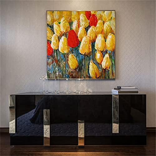SHOUJIQQ Ръчно Рисувани с маслени Бои Текстура е лесна работа - романтичните Цветя Модерна Квадратна Стенни картина в Голям Размер Върху