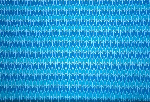 Смес от коприна и памук, тюркоаз, бяло и синьо, мека кърпа с ръчно изработени Ikat ширина 44 инча