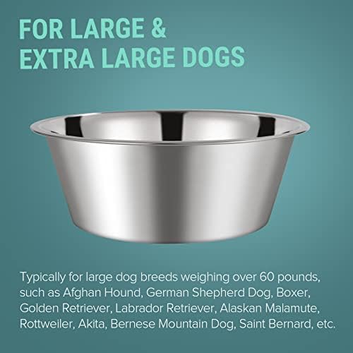 Купички за кучета URBUDDIES обем 1,1 литра, 4 опаковки, Чаши за вода XL от неръждаема стомана за кучета от големи породи, Полирани,