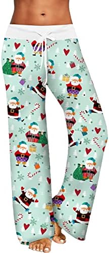 Коледни Пижамные Панталони за Жени, Червени Пижамные Панталони в Клетка със Средна Талия, Големи Размери, Спортни Панталони за почивка на