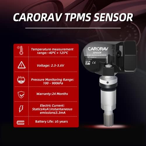 Сензор CARORAV ГУМИТЕ, Сензор, система за контрол на налягането в гумите 315 Mhz 4 бр. Замяна за Ford Lincoln OE Заменя F2GT-1A180-AB