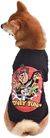 Тениска с собачьими герои Looney Tunes for Pets, малък размер, черен цвят | Сладък и Мек Пуловер-тениска за малки кучета | Пуловер-тениска