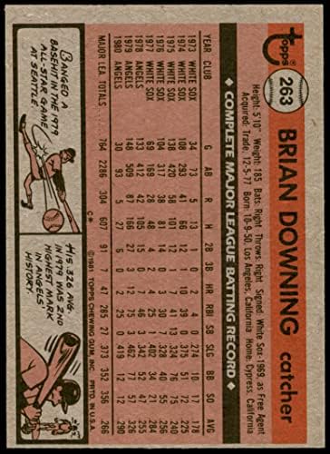 1981 Обикновена карта Topps (Бейзболна) №263 на Брайън Даунинга от California Angels Клас Отличен