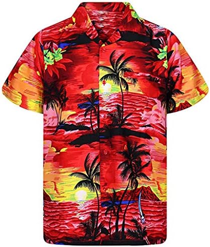 iCJJL 2021, Страхотна Хавайска Риза за Мъжете, Къс Ръкав, Палмово Дърво, Предни джоба, Плажни Ежедневни Ризи с копчета Luau Алоха
