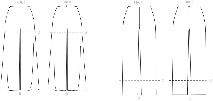 Къси панталони, капри и панталони Butterick Misses, Код B6851, Комплект за шиене, с Размери 6-8-10-12-14-16-18-20-22, Многоцветен