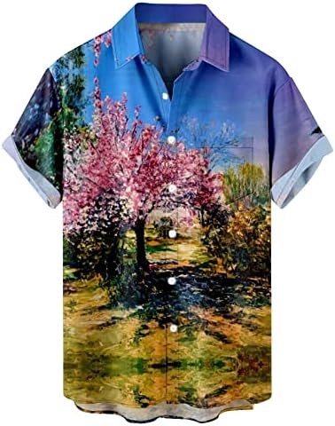 Bmisegm Летни Тениски за Мъже, Риза с Нанасянето на боя, 3D Дигитален Печат, Мъжки Ризи, Ризи с Къс ръкав, Риза от Вискоза