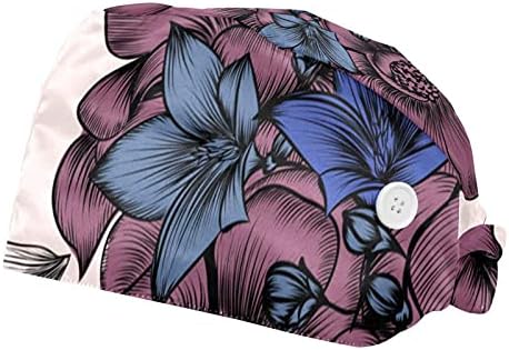 Niaocpwy Пролетно-Зелена Работна Шапка с Акварельными Пеперуди и бутони, Модни Шапчица-Търкане с начесом За жени и мъже, 2 опаковки