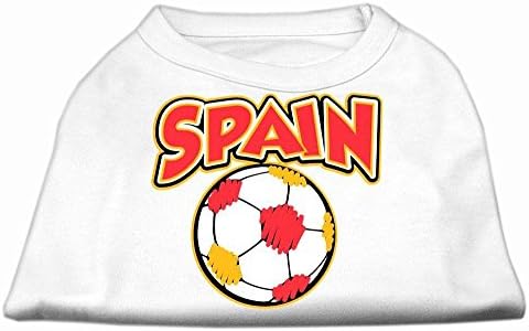 Тениска Mirage Pet Products Spain с Футболния Трафаретным Принтом, Средна, Бяла