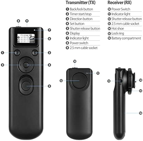 Безжична Intervalometer ENEGON 4 в 1 с дистанционно управление таймер за освобождаване на затвора, съвместим с Canon 700D