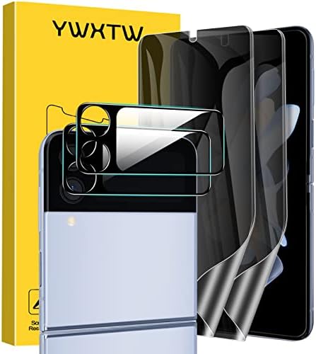 YWXTW [2 + 2] за Samsung Galaxy Z Flip 4 5G Мека Защитно фолио за екран за Поверителност + Капак на екрана, предна камера, изработени