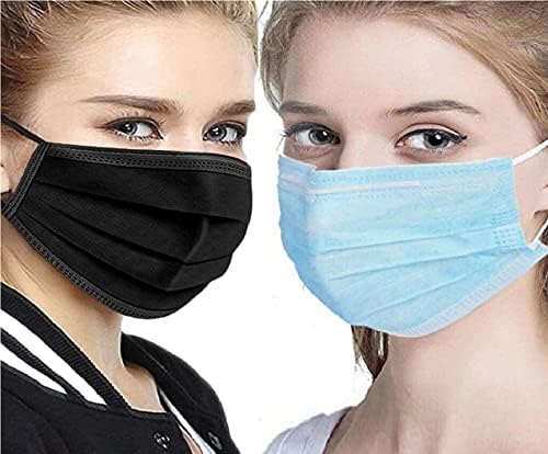 Премиум Еднократна Маска За Лице на Черен 50 + Синьо 50 Безопасна Дишаща Противопылевая Маска Спирала за Лице за Лична Хигиена