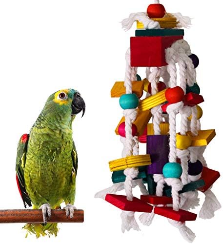 Дъвченето Играчка Rypet Bird - Играчки за Хапка в Клетка за Папагали, Дървен Блок, Играчки за Птици-Папагали за Малки и Средни Папагали и Птици